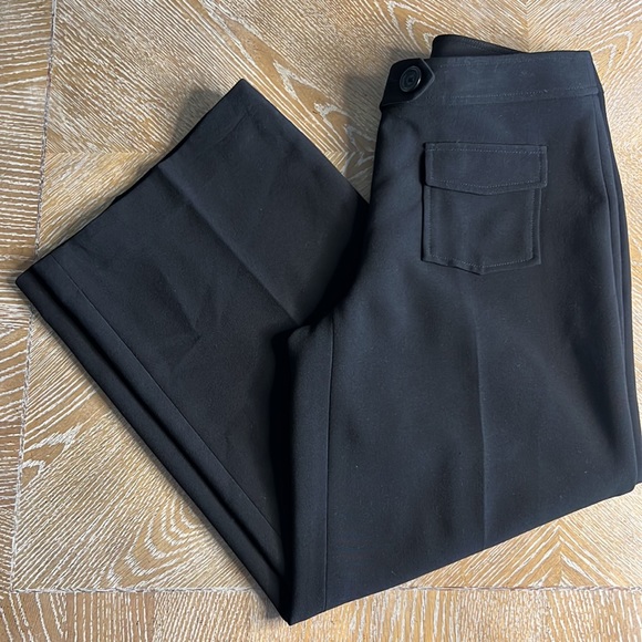 KARL LAGERFELD Black Cropped Wide-Leg Pant 2 - Picture 2 of 10